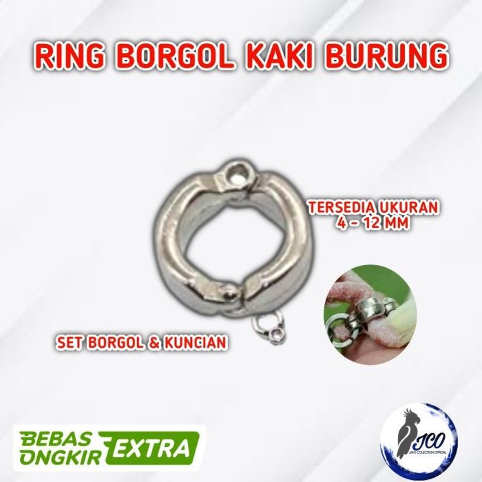 RING BORGOL10MM RING KAKI RING BORGOL BURUNG KAKATUA BEO