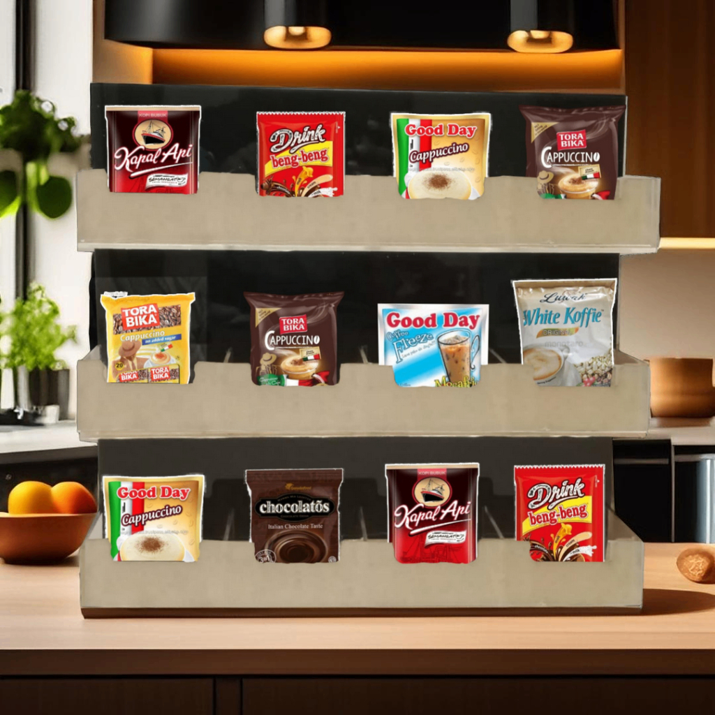 Rak kopi sachet | Tempat kopi saset dinding/gantung