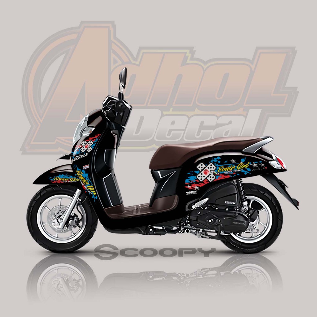 STICKER STRIPING VARIASI SCOOPY | STRIPING HONDA SCOOPY 2017 2018 2019 2020 SIMPLE MOTIF 033