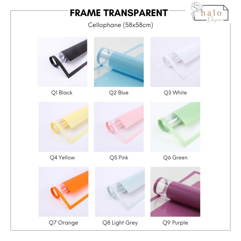 

(1 lembar) FRAME TRANSPARENT - OPP CELLOPHANE / LIST CELLOPHANE FLOWER WRAPPING PAPER