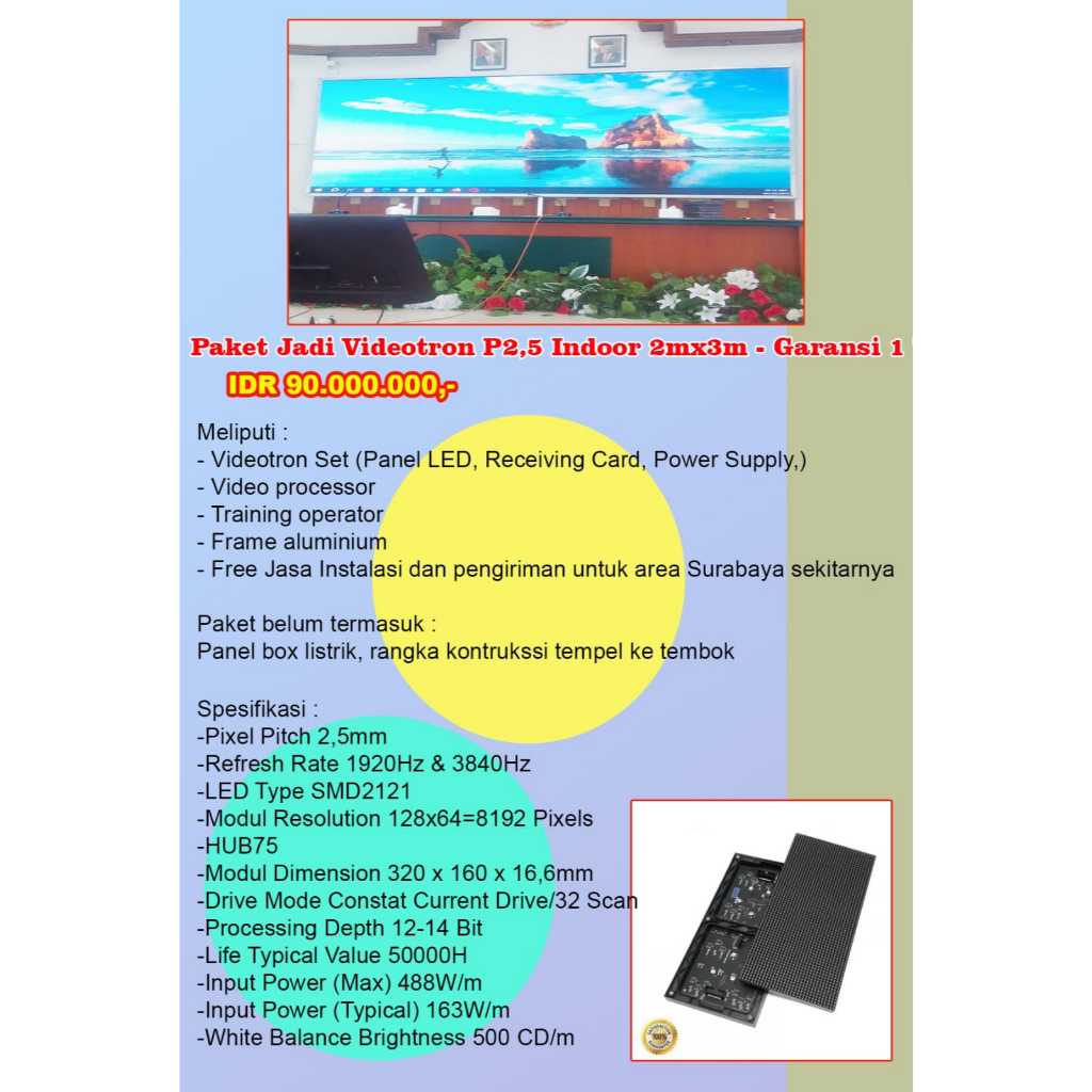 VIDEOTRON P2.5 INDOOR 2MX3M