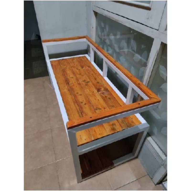 Bangku besi Kursi Besi Kombinasi Kayu Minimalis Modern