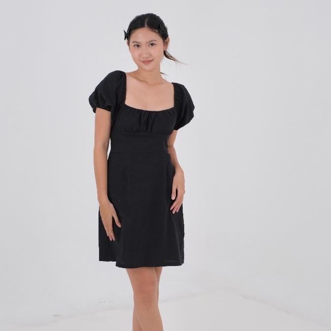 KARINA DRESS | Casual Dress Simple Wanita Woman Mini Dress Pendek Motif Korean Style | INI WEAR