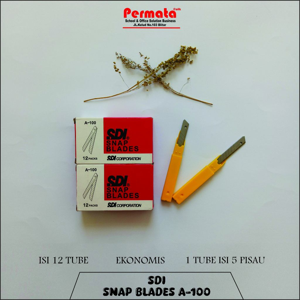 

Isi Cutter/Reffil Cutter Kecil A-100 SDI 1Pack isi 12 tube