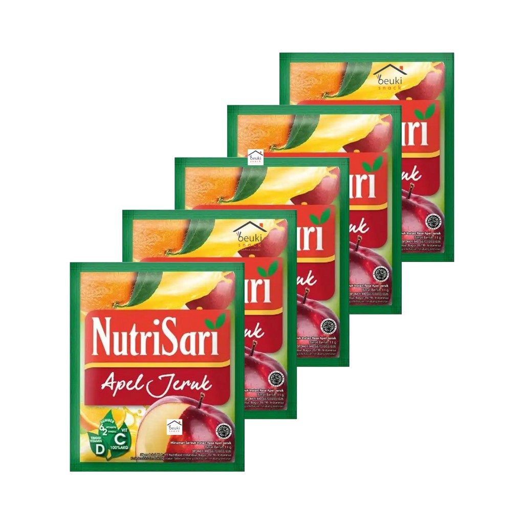 

5PCS NutriSari Apel Jeruk Minuman Bubuk Rasa Apel Jeruk