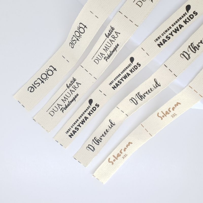 

100pcs Label Custom Piterban Katun / label baju / label hijab