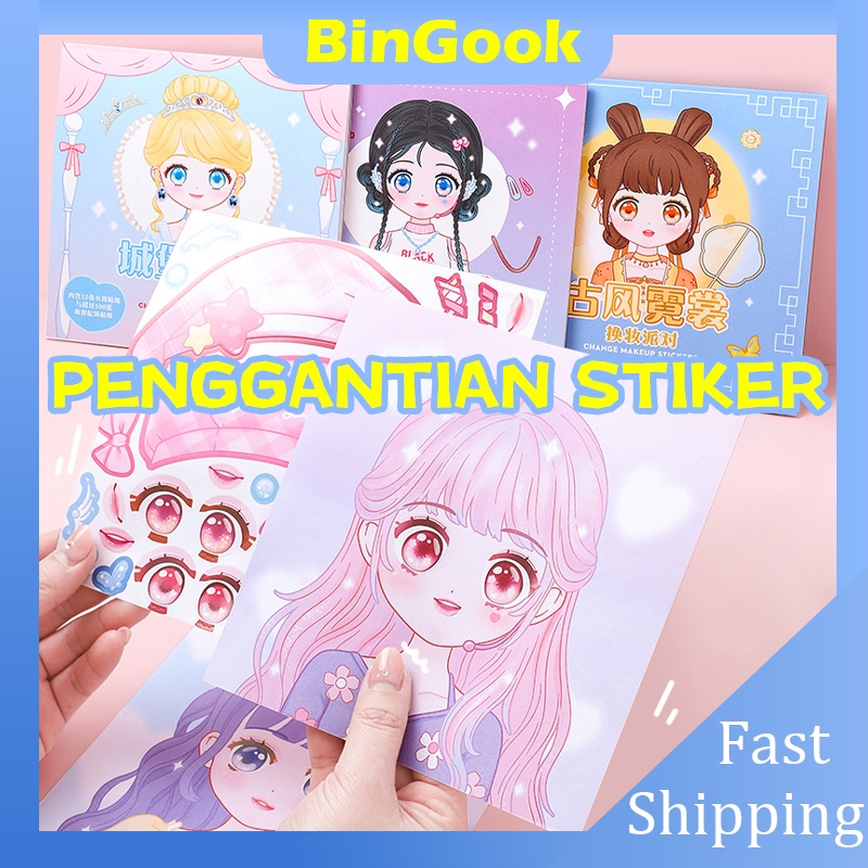 

Mainan Stiker Ganti Muka Stiker Ekspresi Girl Change Makeup Stiker/Hadiah Untuk Wanita/ Ulang Tahun