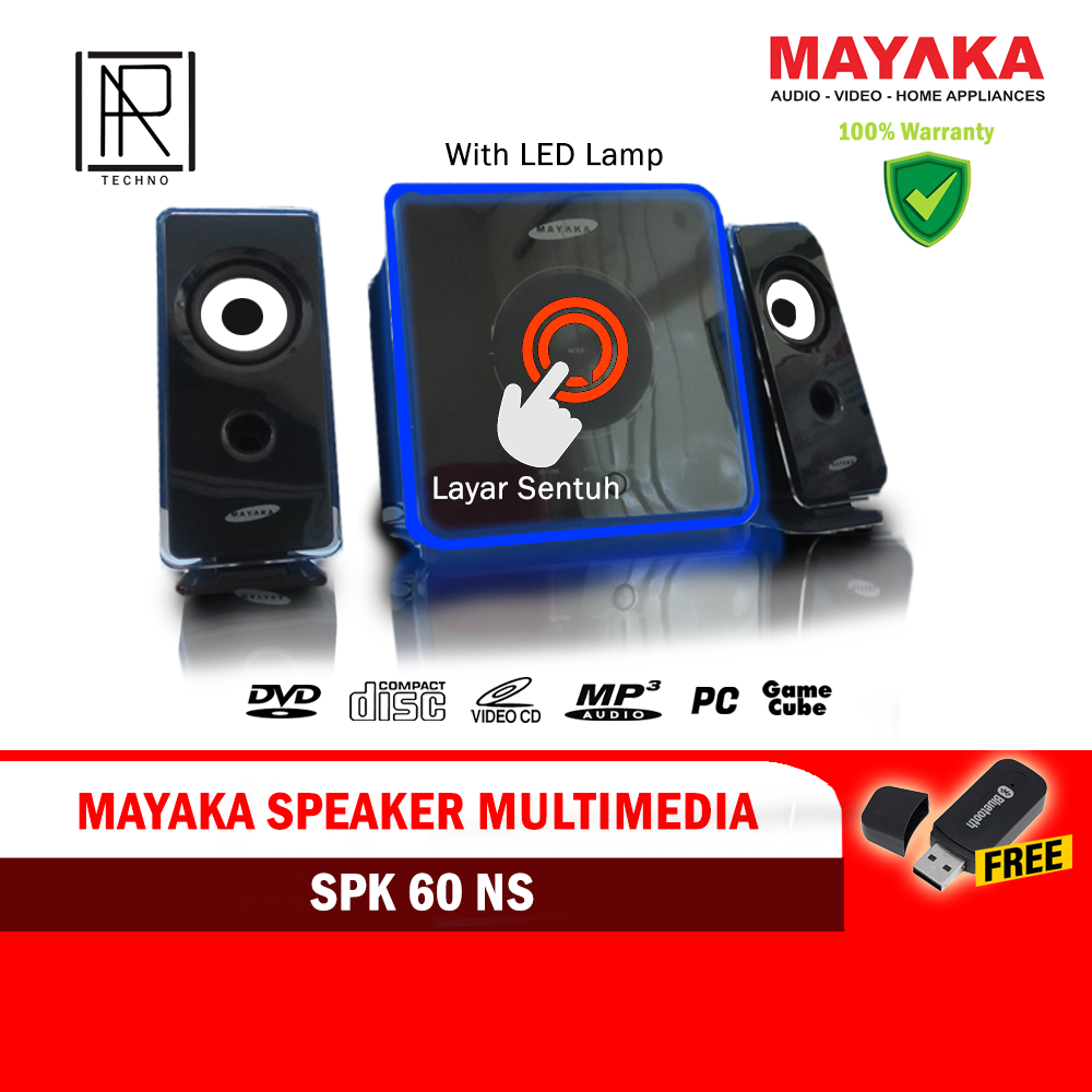 Speaker Aktif Bluetooth Receiver Touchscreen Spiker PC Komputer Laptop TV SPK 60 NS MAYAKA