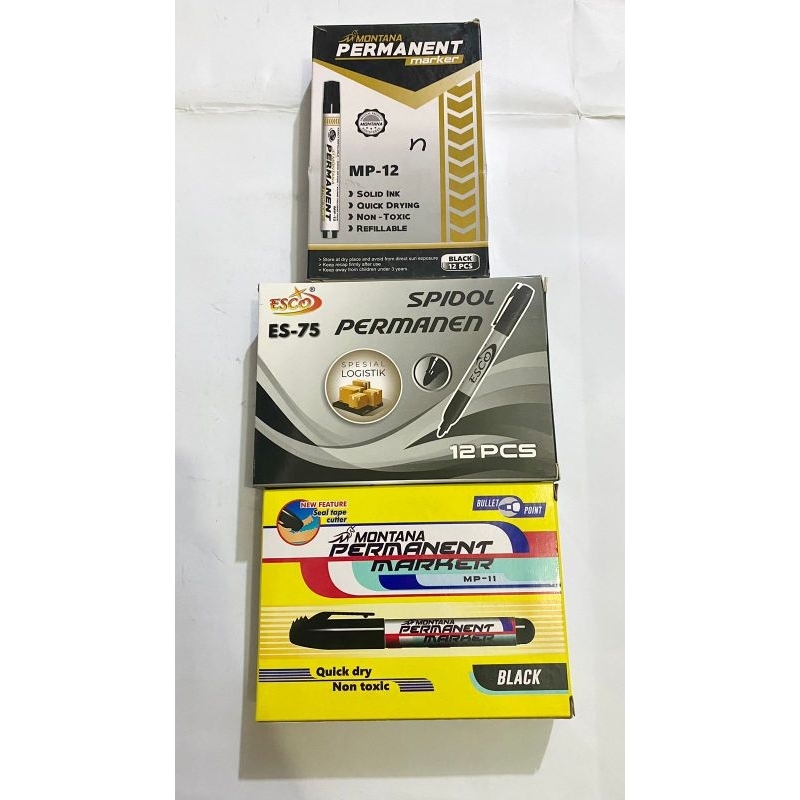 

1BOX 12PCS Spidol Permanent Esco / Spidol Permanent Montana marker / Montana spidol hitam