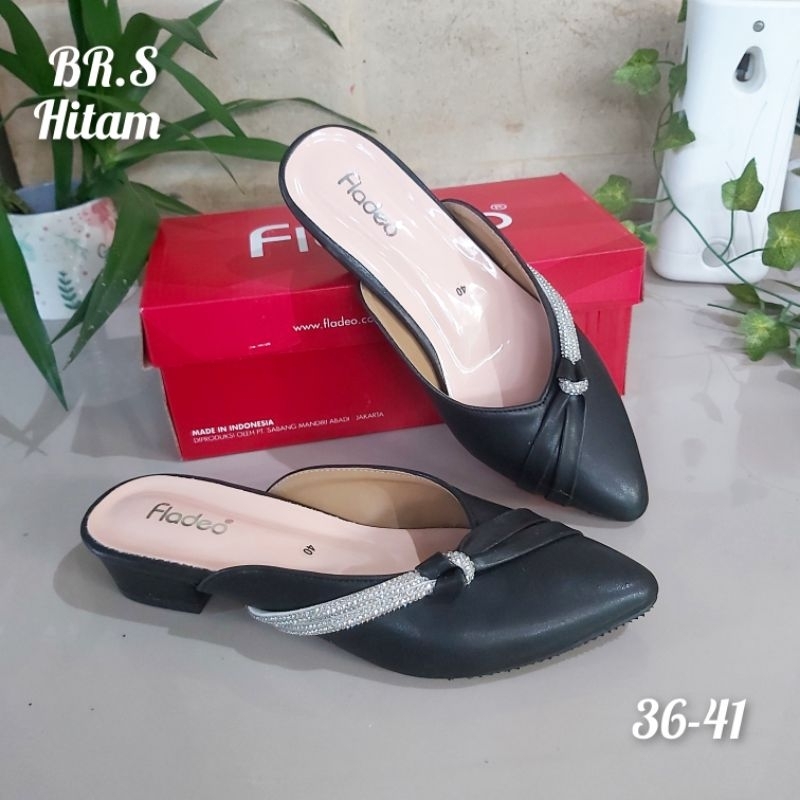 [BERLIAN.S]  Sepatu sandal Fladeo model terbaru / Sepatu sandal tutong bustong wanita  hak 3cm / Sep