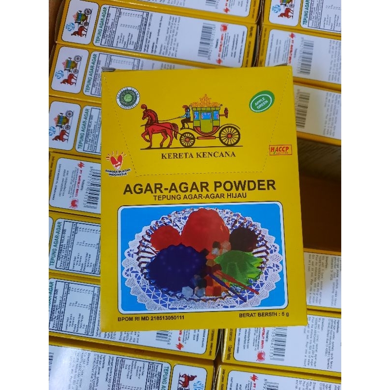 

Agar agar Kereta Kencana 5g 1 box (isi 12)