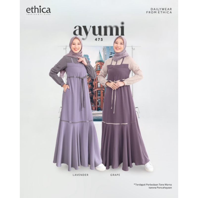 Gamis ethica Ayumi 475 lavender dan grape || Gamis Ethica Terbaru 2024 || gamis kondangan || gamis s