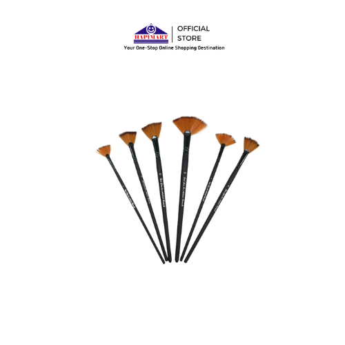 

Kuas Gambar Fan Isi 6 pcs /Brush Kuas Cat Air Cat Minyak Lukis Fan 6pc Kuas Cat Set