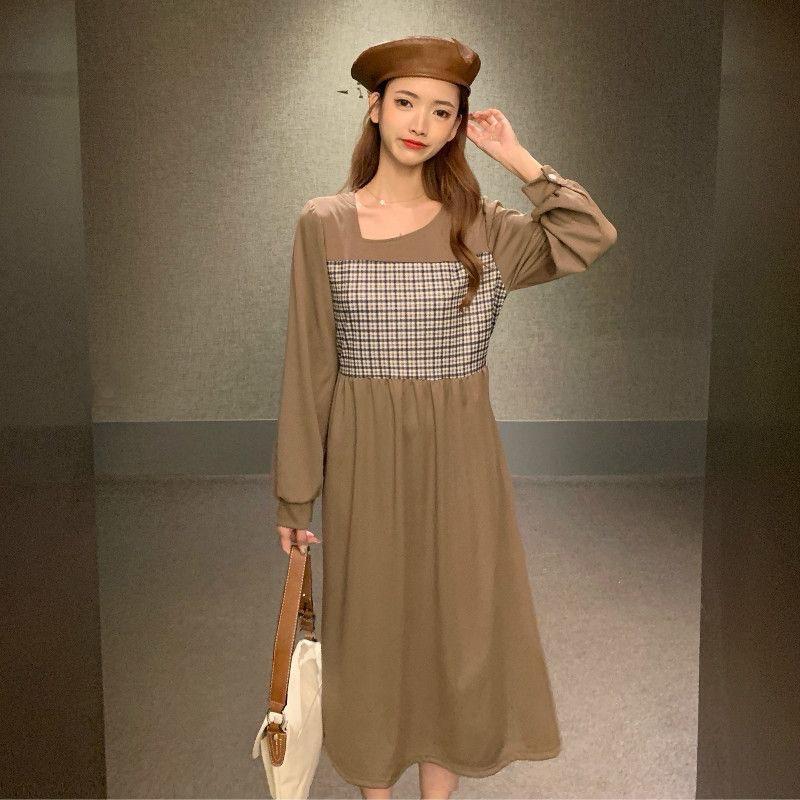 LUCYY Midi Dress Simple Vintage Korean Style