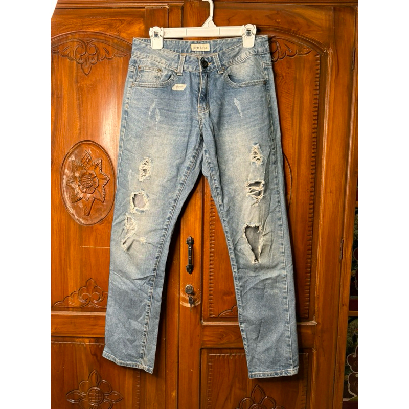 celana jeans ripped celine