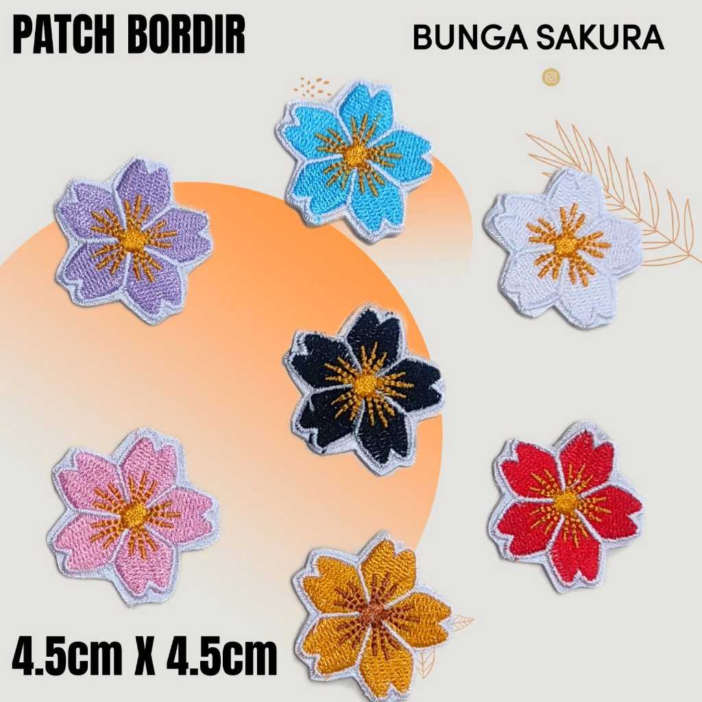 Patch Bordir KARAKTER BUNGA SAKURA