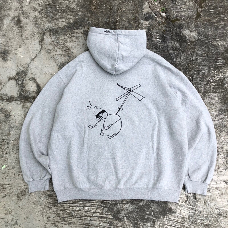 jaket jumper jemper Hoodie compagno cpgn studio bordir abu abu #htxhd41 original brand asli ori mura