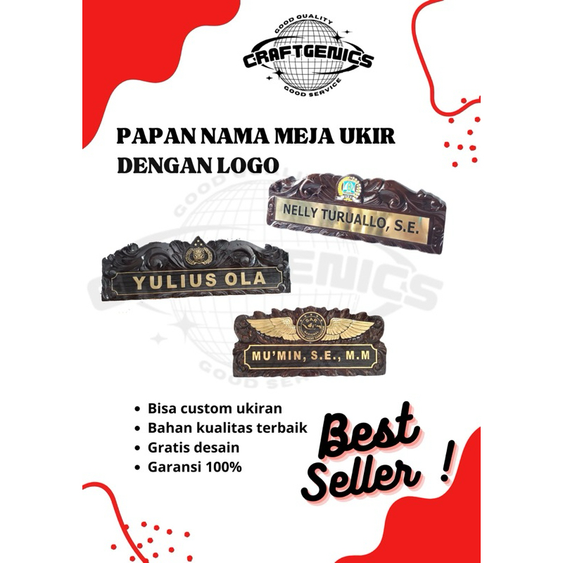 

Craftgenics Papan Nama Ukir Dengan Logo