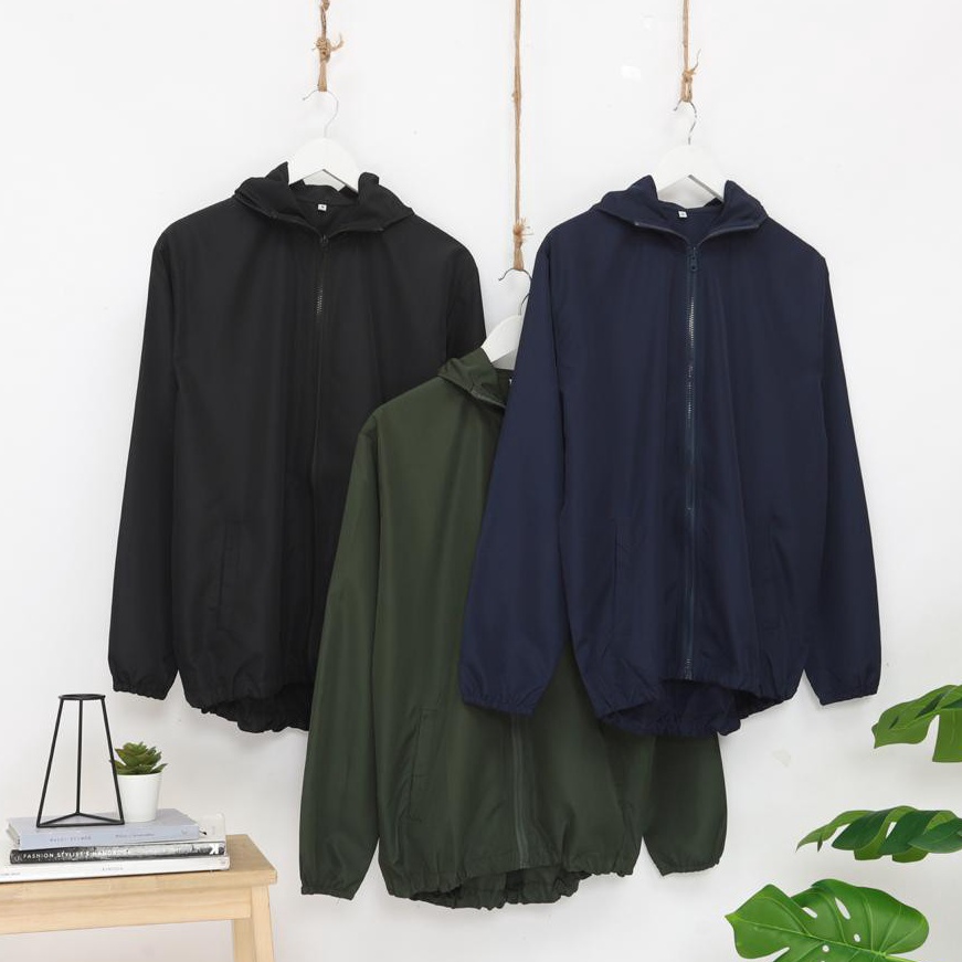 Wah JAKET PARASUT PRIA WANITA ZIPPER RESLETING MIRIP UNIQLO OLAHRAGA RUNNING LARI SPORTY SPORTS TRAN