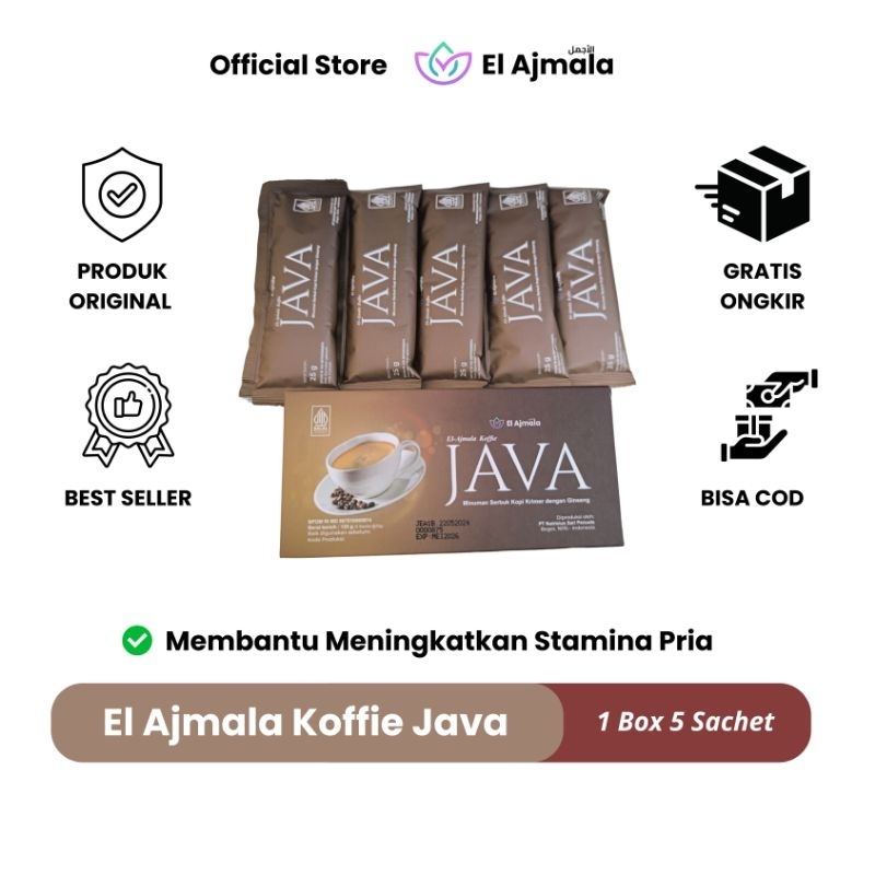 

El Ajmala - Kopi JAVA 1 Box Isi 5 Sachet Koffie Java Kopi Stamina Pria Terlaris