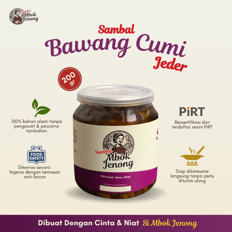 

Mbok Jenong Sambal Bawang Cumi Jeder Pedas 200gr