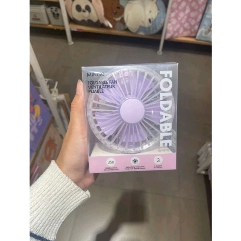 MINISO FOLDABLE FAN WARNA UNGU