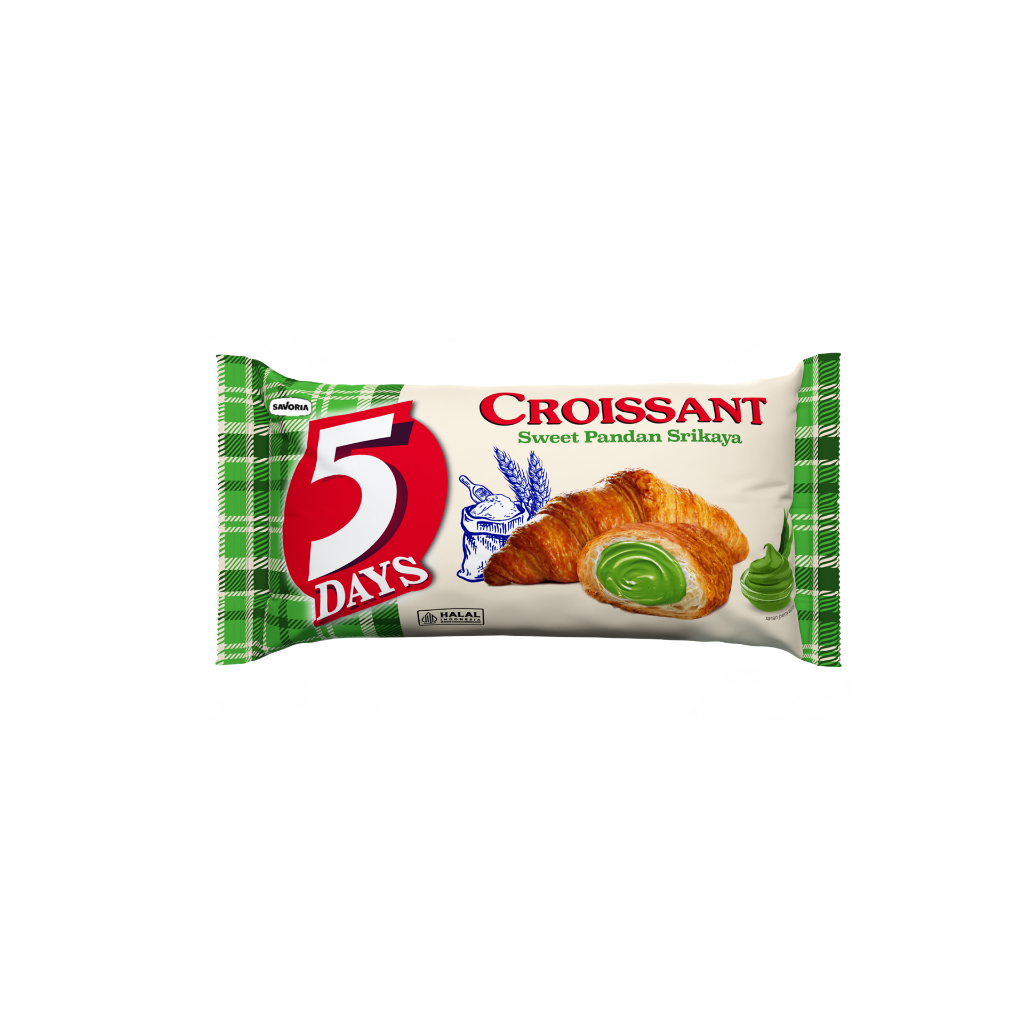 

Roti 5Days Croissant Pandan Srikaya - Roti Croisant Isi Pandan Srikaya 60g