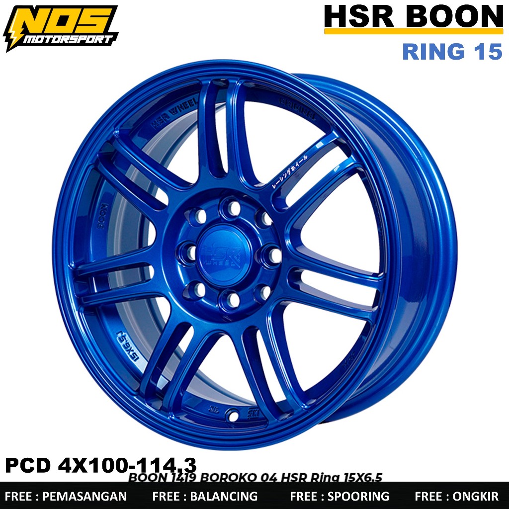 Velg racing blue/biru hsr boon ring 15 lubang 4 brio,yaris,vios,dll et 42