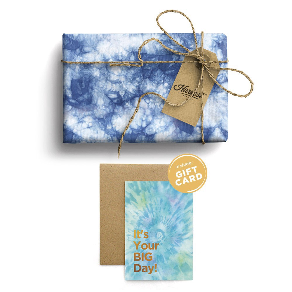 

MURAH MERIAH Paket Kertas Kado Kartu Harvest Tie Dye Gift Set Dark Blue