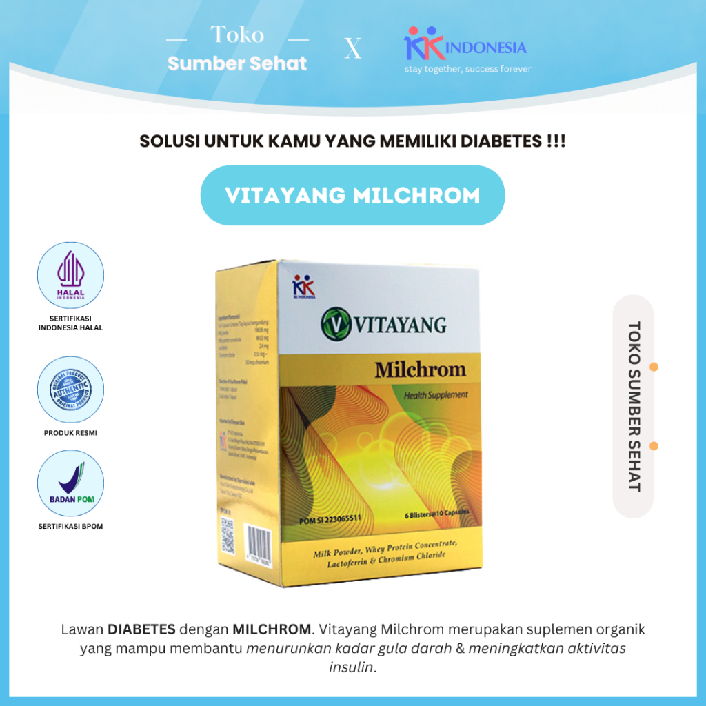 Vitayang Milchrom KK Indonesia Original Obat Diabetes Obat Gula Isi 60 Caps