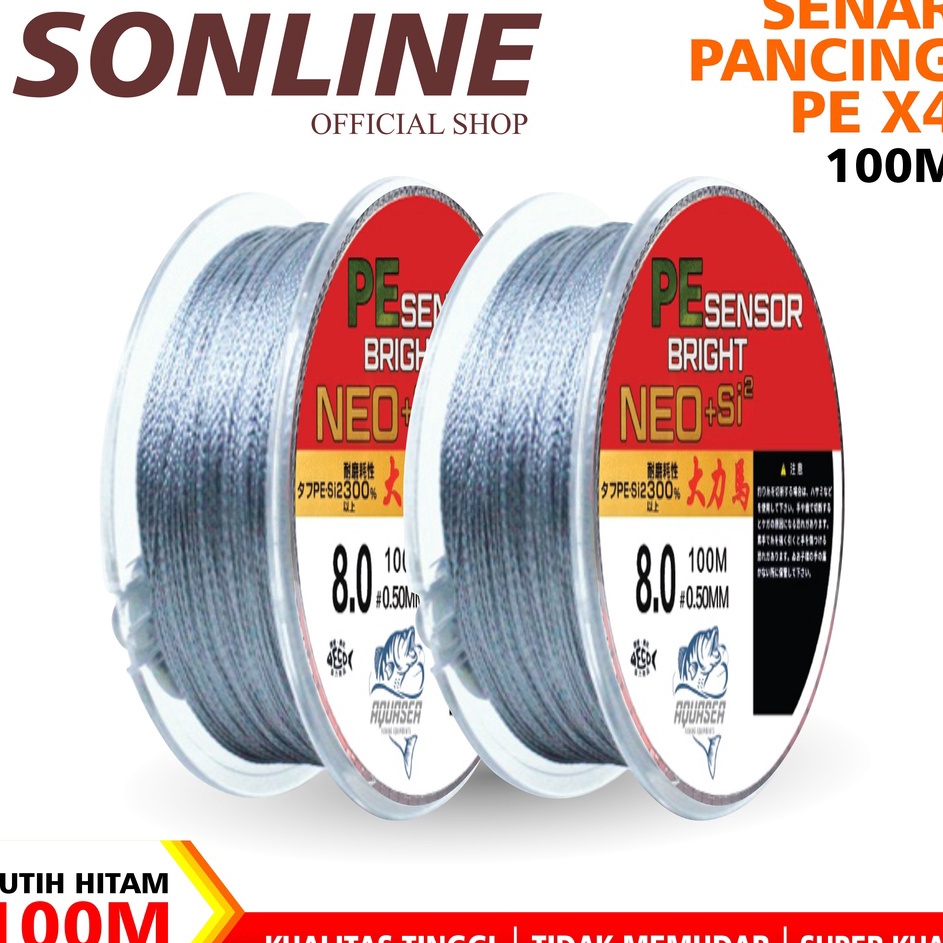 Hadir Limited  SONLINE Tali Pancing Catchway PE Sensor Bright NEOsi2 Jepang Senar Pancing 1m Super K