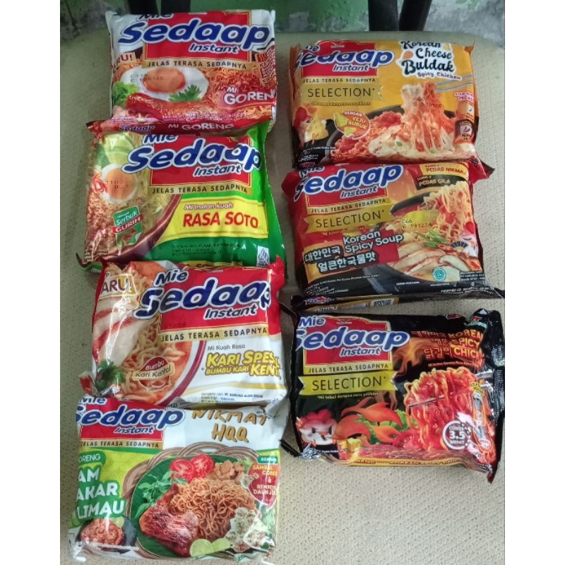 

Mie sedaap all varian goreng/kuah ( min order 5 pcs)