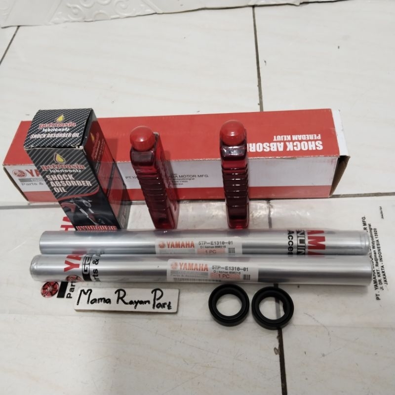 As Shock Depan Jupiter Z Burhan Jupiter Z sepasang kanan kiri pipa shock+Sil shock free oli shock (5