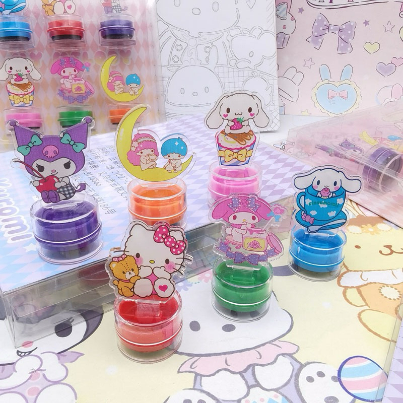

delunashop DL150A Stempel kartun mini Sanrio stempel komentar guru stempel mainan anak-anak berwarna-warni