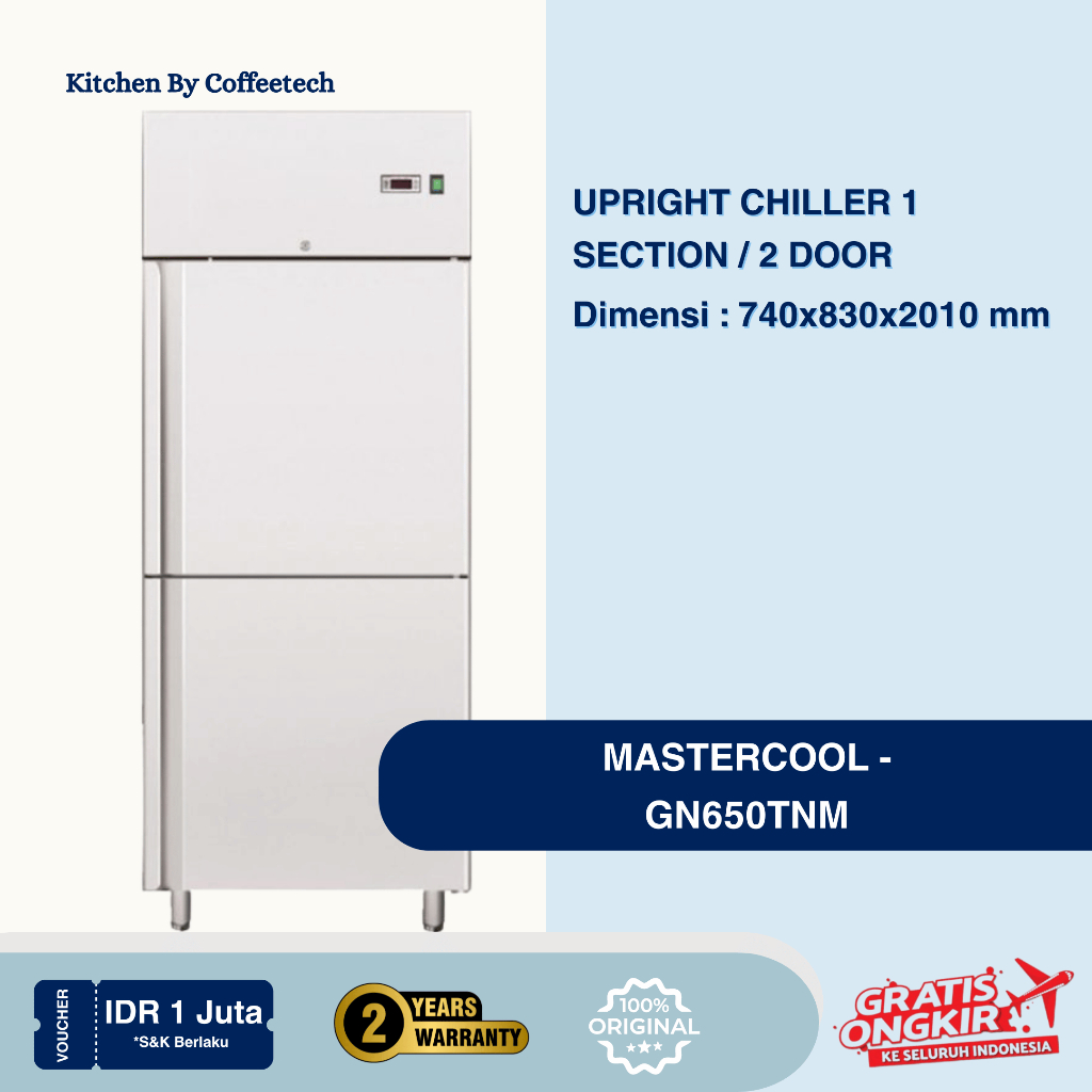 Mastercool Upright Chiller 2 Doors GN 650 TNM