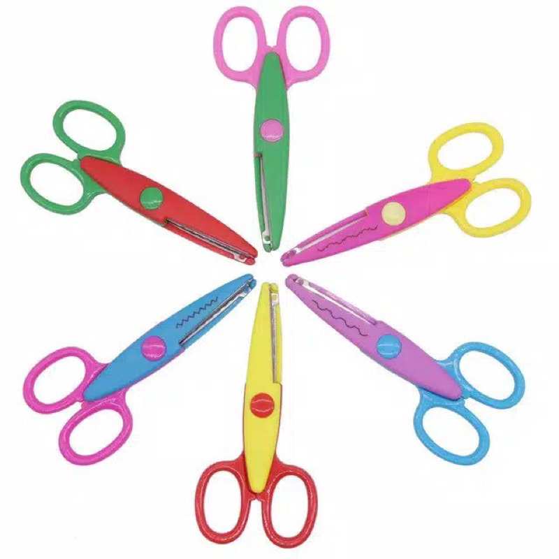 

1pc Gunting Zigzag / biasa untuk craft, sekolah, diy, kids Gunting kertas bergelombang, paper scissor