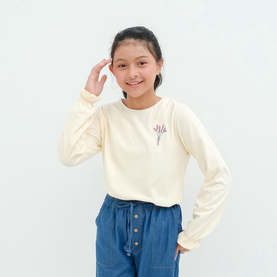 KODE K5O7 Baju Atasan Tunik Blouse Kaos Lengan Panjang Anak Perempuan Remaja Cewek Tanggung 6 8 1 12