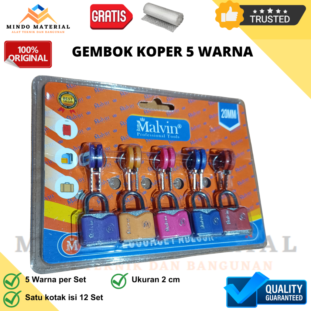 Gembok Koper Kecil Tas Ransel Mini 5 Warna
