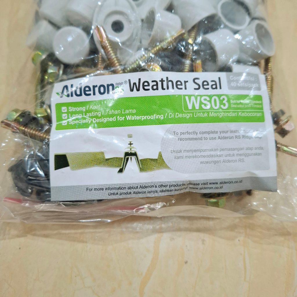 Baut ALDERON RS Trimdeck WS03 Weather Seal Atap uPVC Single Layer - 40 Pcs
