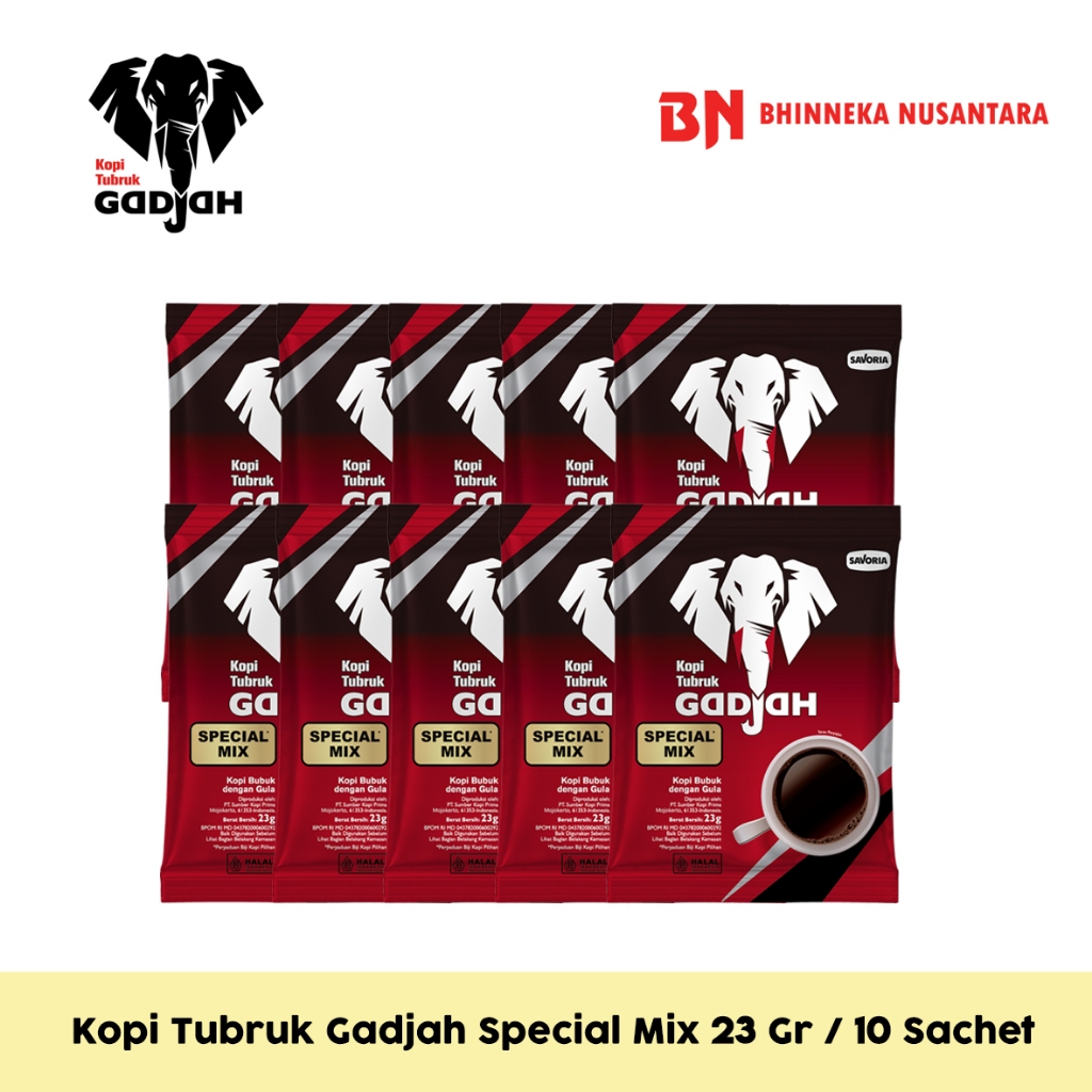 

Kopi Tubruk Gadjah Special Mix 23 Gram - 10 Pack