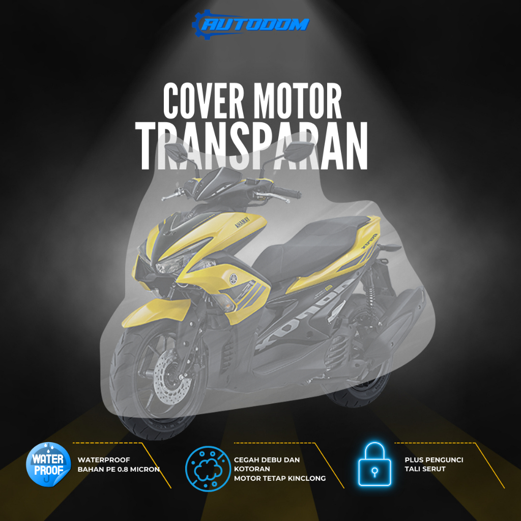 Sarung Motor Transparan Waterproof / Cover Motor Bahan Plastik PE Tebal 80 micron