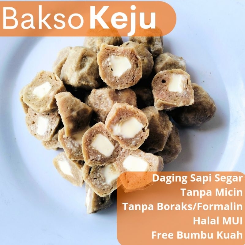 

Bakso Sapi Premium Isi Keju Lumer Halal MUI No Micin No Formalin Isi 21 pcs Gratis Bumbu Kuah