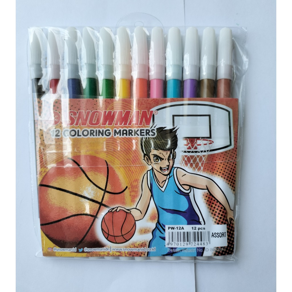 

[ 1 SET ] Spidol Set Warna / Color Kecil 12 Warna SNOWMAN