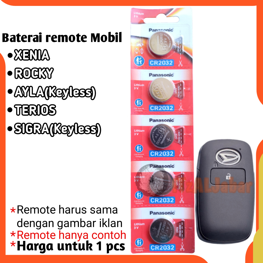 Baterai remote mobil Daihatsu XENIA ROCKY Battery remot keyless AYLA