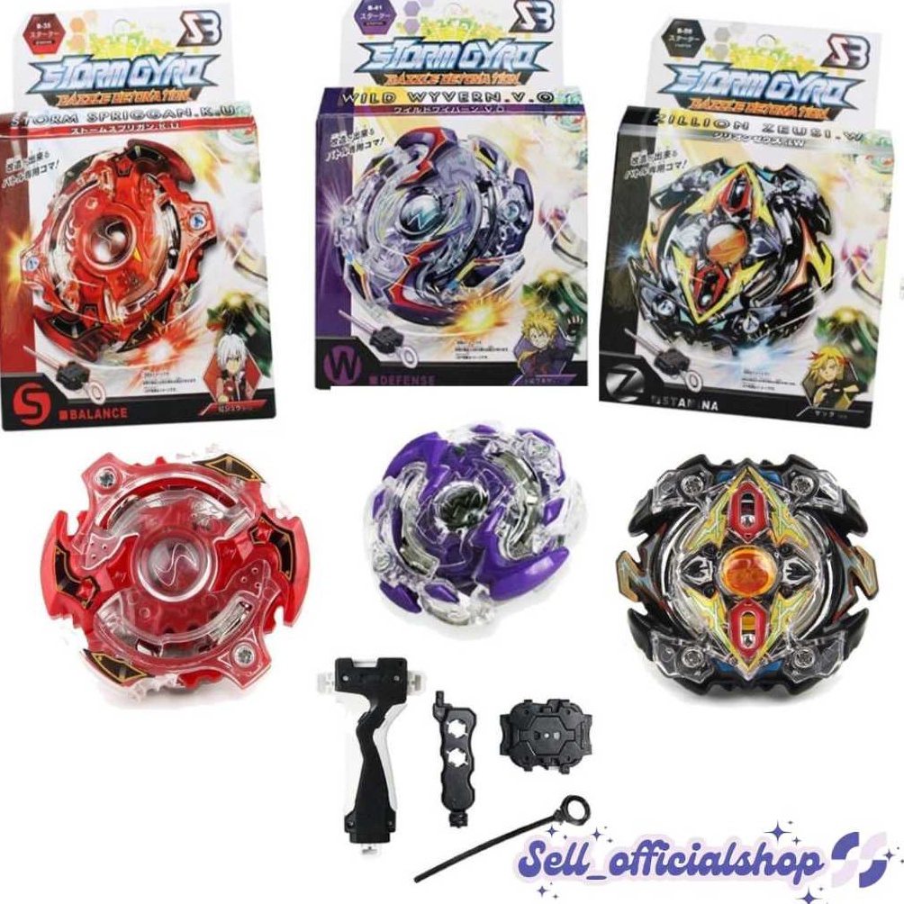 KODE S38B Gasing Storm Gyro  LauncherMainan Anak Gasing Beyblade Burst Gangsing Beyblade Murah