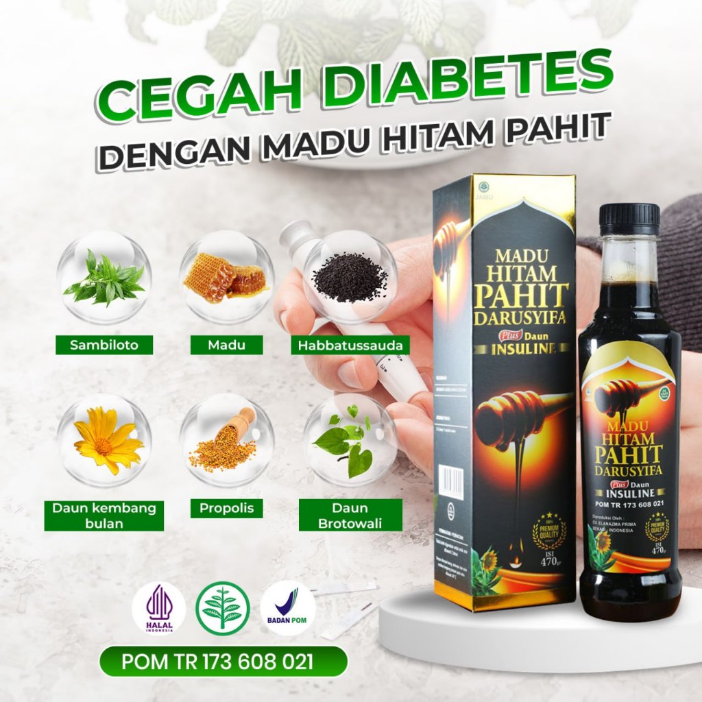 

Madu Hitam Pahit Insulin Darusyifa | Madu Hitam Pahit Propolis plus Sambiloto