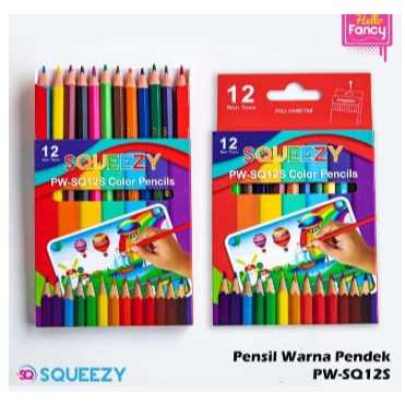 

Color Pencils / Pensil Warna Murah/ Pensil Warna Kayu Pendek squeezy 12 Warna PW- SQ12S