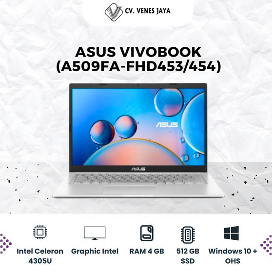 ASUS VivoBook (A509FA-FHD453/454) Intel Celeron 4305U/ Graphic Intel/ RAM 4GB/ 512GB SSD/ 15,6"/ W10