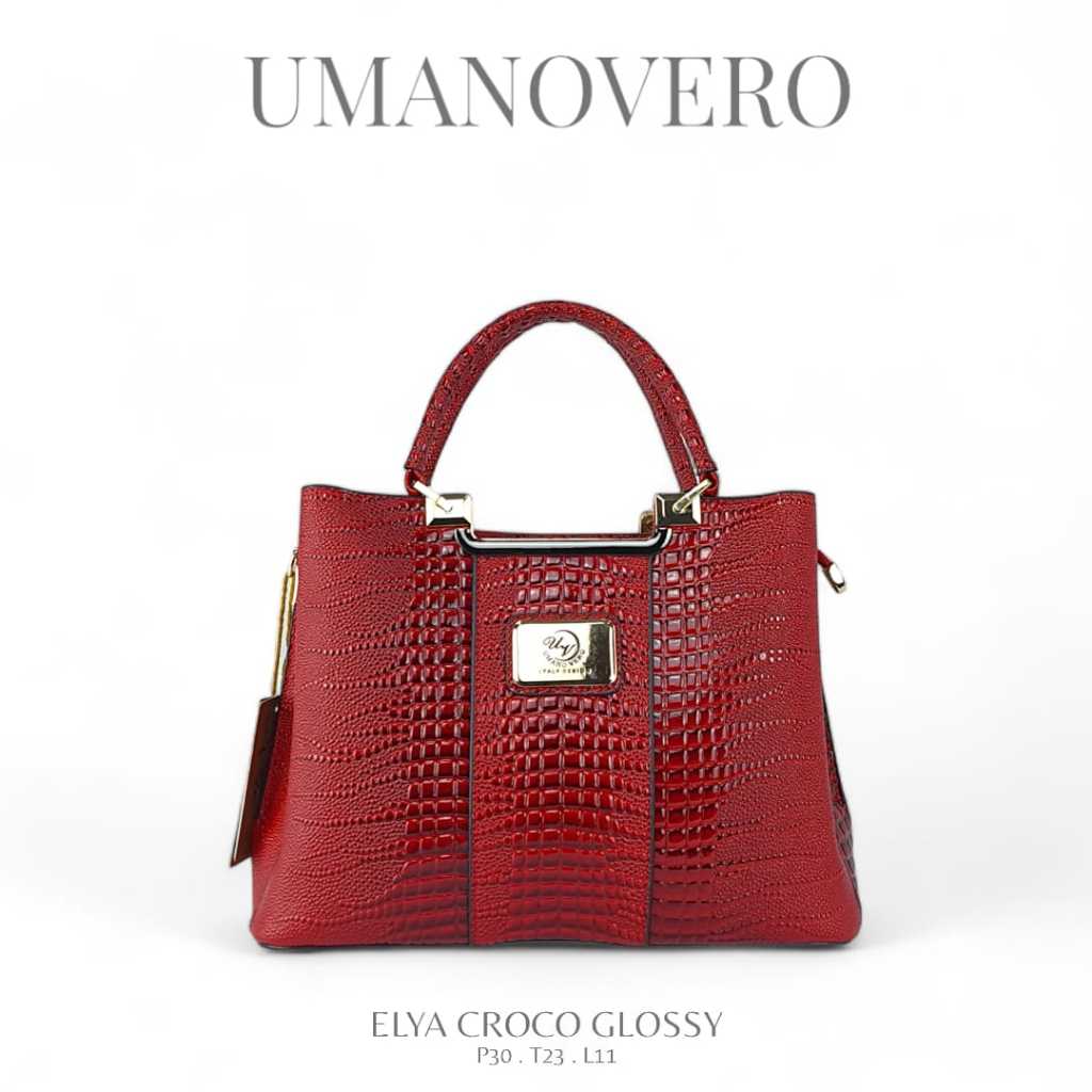 (TFS) TAS FASHION STORE UMANO VERO ELYA CROCO GLOSY   3329 BAHAN CROCO GLOSY
