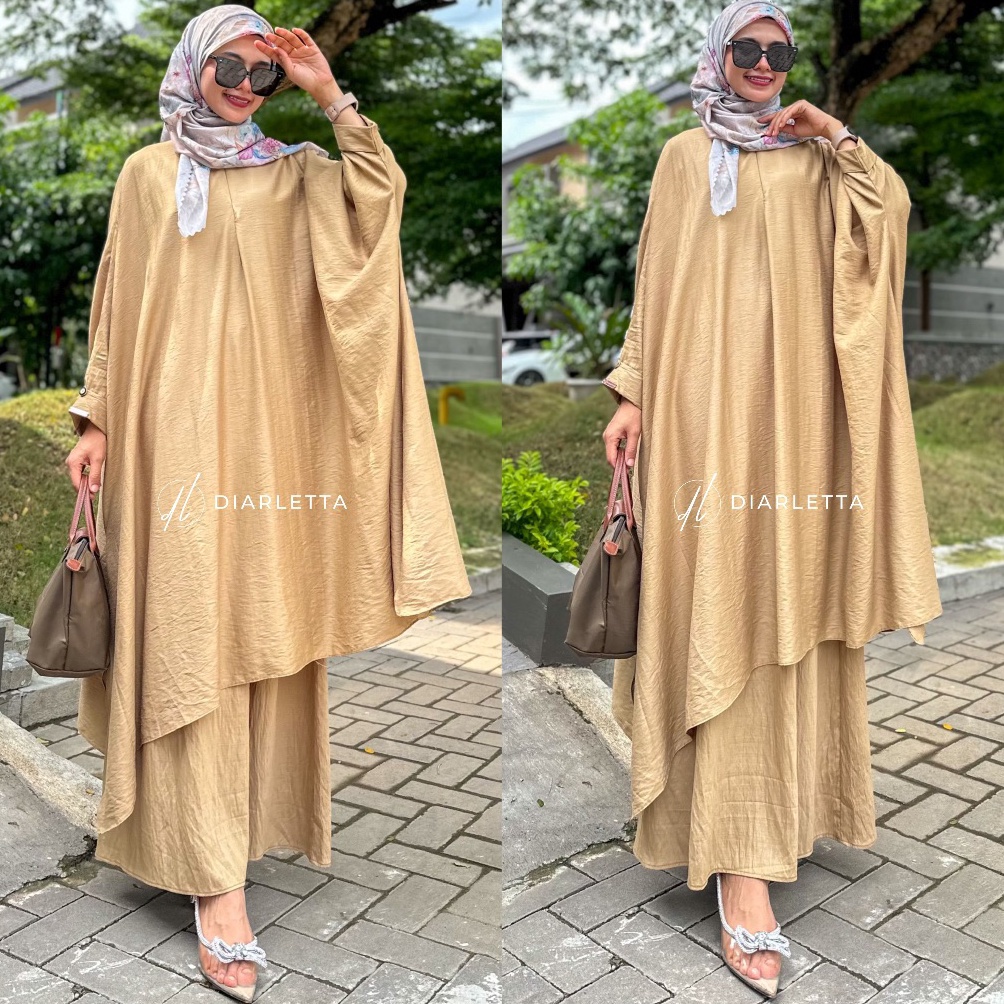 KODE P54X Haliza Set Rok Abaya Malayu Jumbo Set Melayu Viral Polo Linen BY DIARLETTA